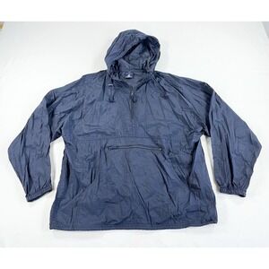 Vintage 90s Port Authority Anorak Pullover Windbreaker Jacket Navy Blue Men's XL